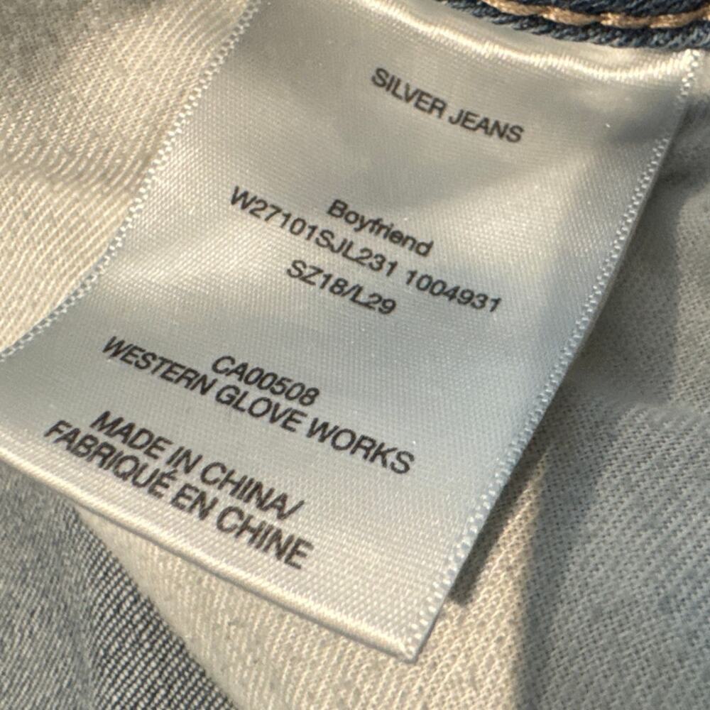 Silver Jeans Western Glove Works Boyfriend Jeans Women's 18/L29 - Picture 5 of 6